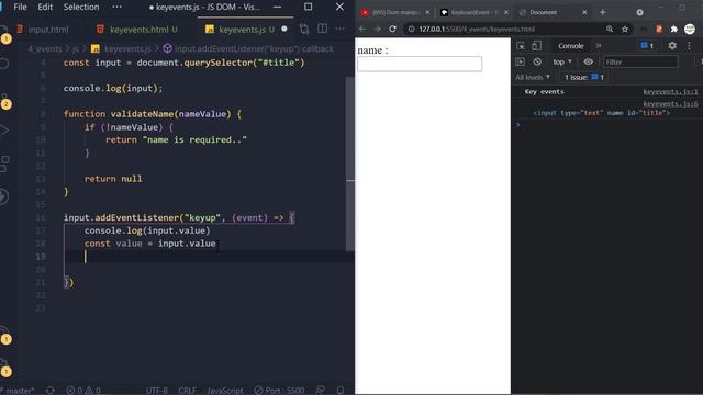 15. Input validation on key Up | Dom Manipulation смотреть онлайн