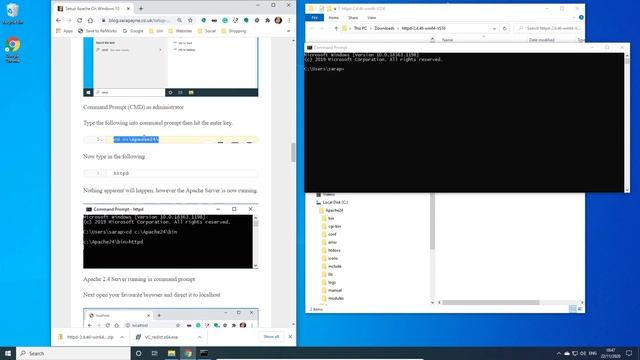 Setup Apache 2.4 on Windows 10 смотреть онлайн