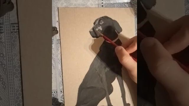 Рисуем чёрную собаку масляными красками. смотреть онлайн