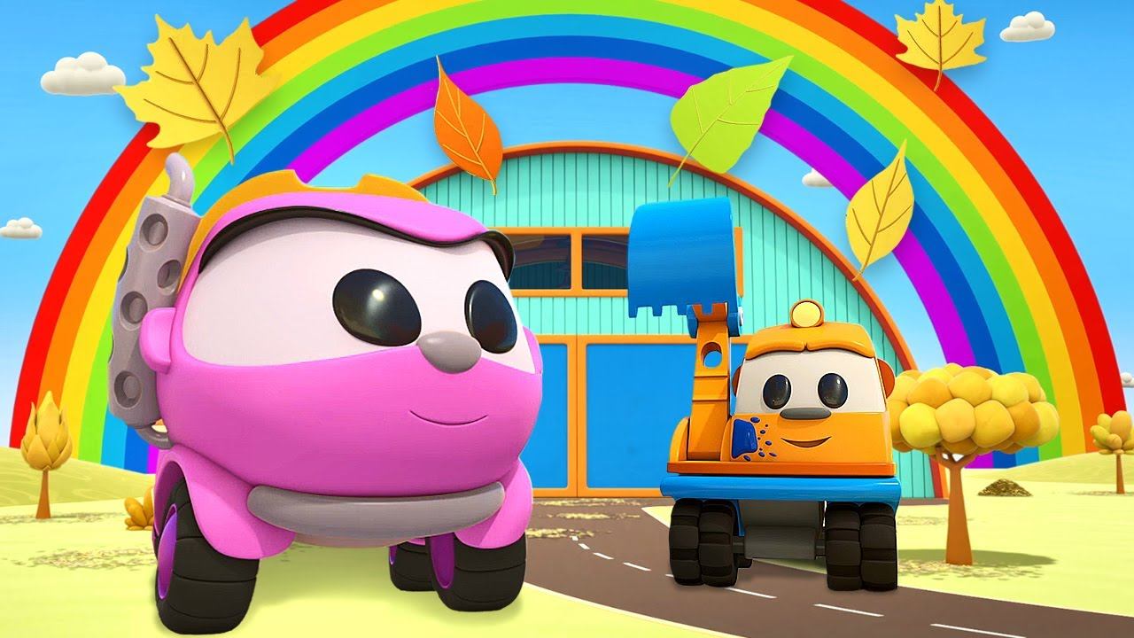 Мультики для детей Грузовичок Лёва про осень. Машинки собирают ангар. Новая серия! смотреть онлайн