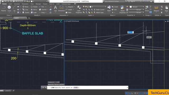 Sedimentation Tank in AutoCAD смотреть онлайн