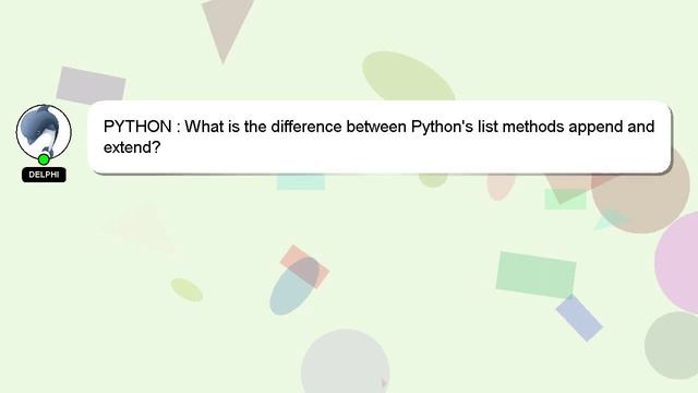 PYTHON : What is the difference between Python's list methods append and extend? смотреть онлайн