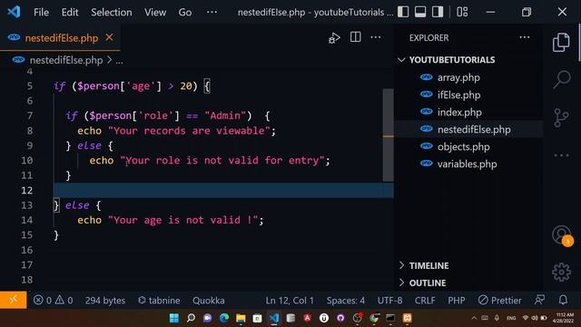 How to use nested if else in php ? смотреть онлайн