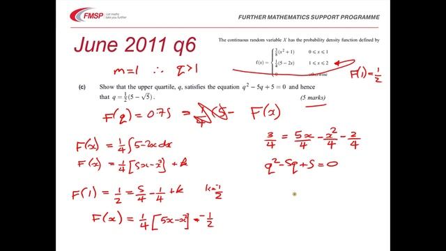 FMSP Revision Video: AQA S2 Continuous Random Variables смотреть онлайн