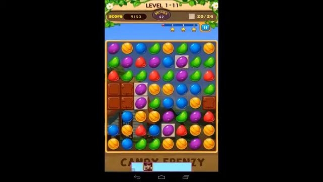 Candy Frenzy Level 1-11 - 3 Star Walkthrough смотреть онлайн