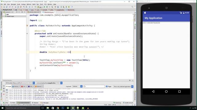 Learn Java with Android Studio (6) Understanding double variables or decimal values смотреть онлайн