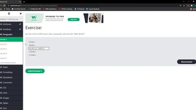 W3Schools HTML Exercises смотреть онлайн