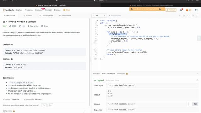 ✅ Reverse Words in a String III | Leetcode Daily Challenge 22/30 | Leetcode solutions | C++ | Codin смотреть онлайн