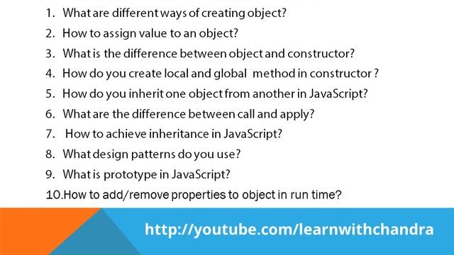 object oriented javascript interview questions for UI and web developers смотреть онлайн