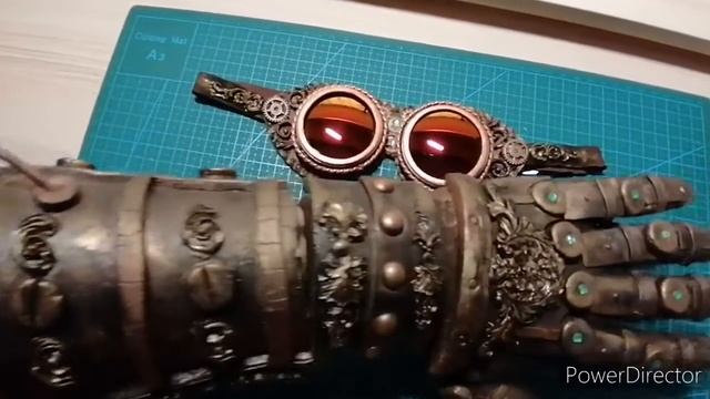Steampunk goggles. Glove. Стимпанк гогглы. Перчатка. смотреть онлайн