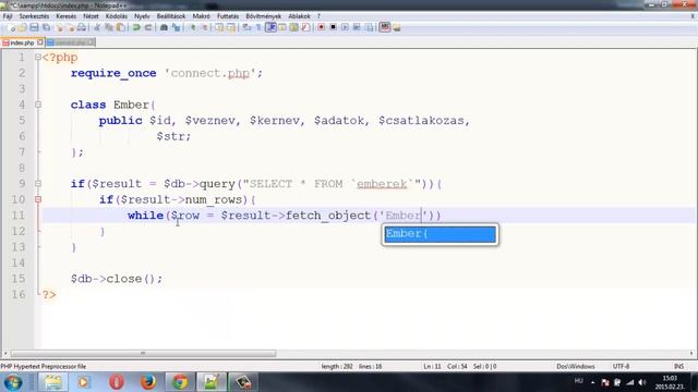 PHP 79 - Adatbáziskezelés MySQLi 12 - Adatok osztályhoz tartozó objektumba rendezése смотреть онлайн