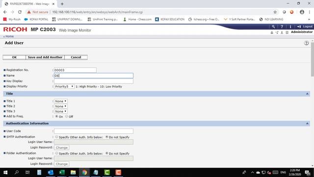 SCAN TO FOLDER CONFIGURATION FOR RICOH - MP C2003 смотреть онлайн