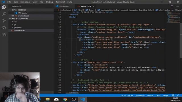 Create a Basic Artist Portfolio using Bootstrap 4 смотреть онлайн