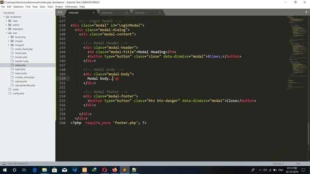 Online Book Store in PHP | Index page with Login Modal | part -23 | (hindi) смотреть онлайн
