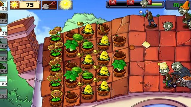 Plants vs zombies - Roof Level 9, прохождение смотреть онлайн
