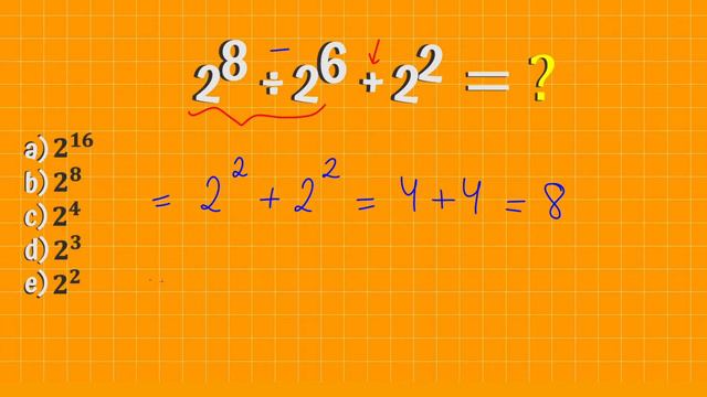 Como resolver DIVISÃO E SOMA DE POTÊNCIAS passo a passo | MATEMÁTICA BÁSICA #31 смотреть онлайн