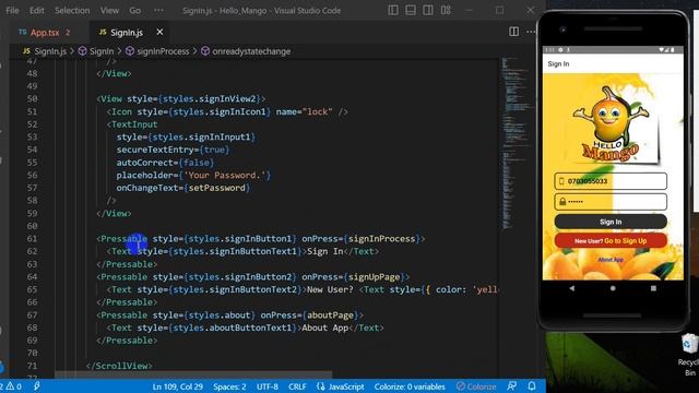 React-Native Chat Application ( Hello-Mango ) | Sign In Page | #kusal_gunawardana смотреть онлайн