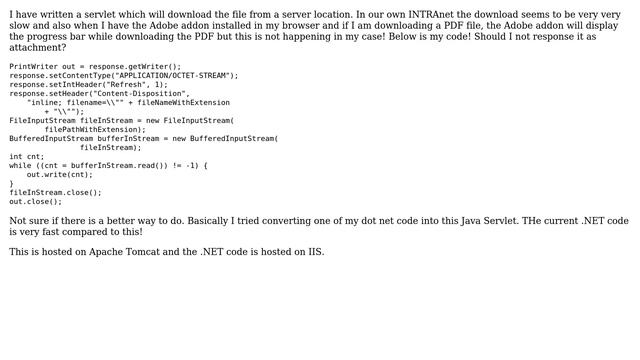 Download servlet is very slow смотреть онлайн