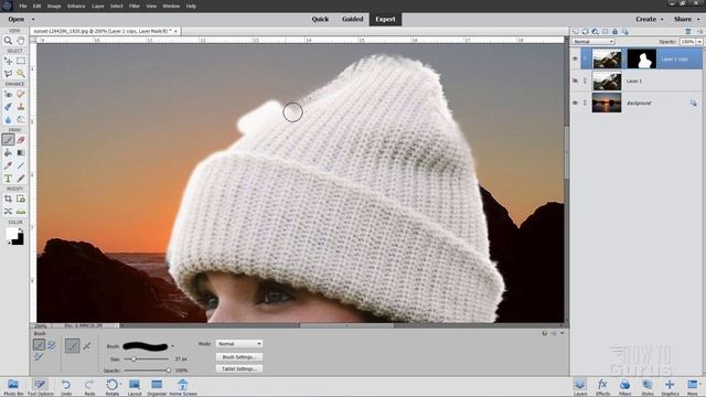 How to Use a Layer Mask to Change the Background in Photoshop Elements Tutorial смотреть онлайн