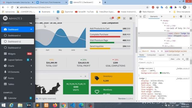 Tutorial de integración de AdminLTE 3 con Angular 10 con ejemplo práctico Parte - 5° смотреть онлайн