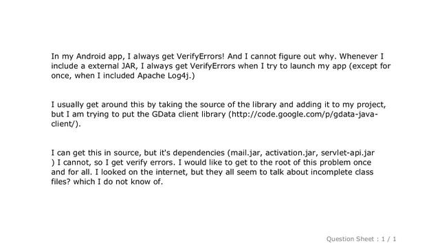 Android : Android java.lang.VerifyError? смотреть онлайн