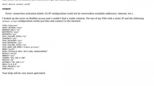 ip configuration could not be reserved (no available address timeout etc.)