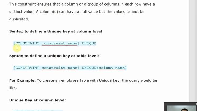 Not Null And Unique Constraints смотреть онлайн