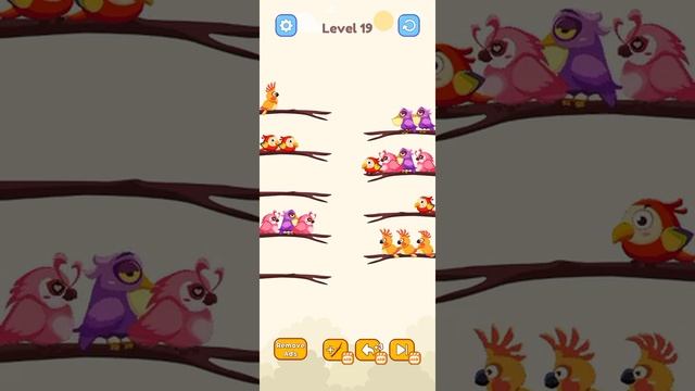bird sort color puzzle level 19 Games Playing смотреть онлайн
