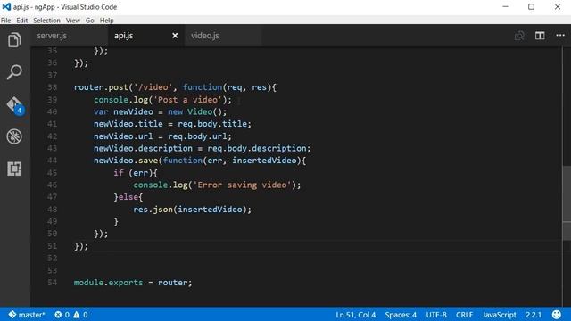 Mean Stack Tutorial - 12 - Post data to Mongodb смотреть онлайн