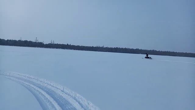 Испытания самодельного снегохода