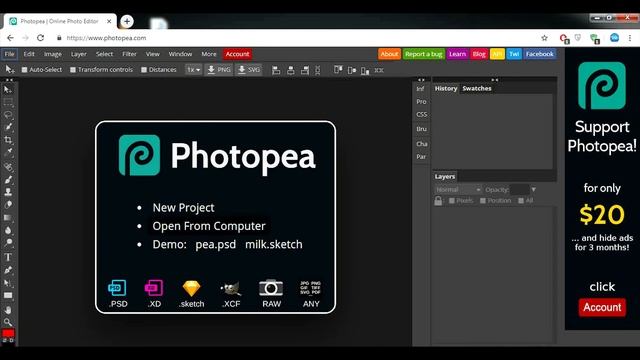 How To Use Online Adobe Photoshop || Photopea Online || Online Adobe Photoshop смотреть онлайн