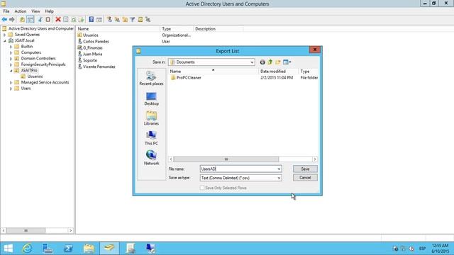 Windows Server 2012 R2 - Exportar usuarios de Active Directory a CSV смотреть онлайн
