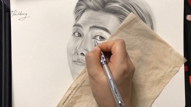 6th BTS RM Fanart Drawing / 방탄소년단 RM(김남준) 팬아트 그리기 / Dreaming_pencildrawing