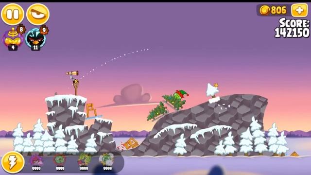 Angry Birds Seasons On Finn ice All levels смотреть онлайн