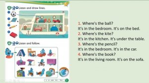 Kid's Box Starter - Unit 5 - My House - 6 - Listen and draw lines.