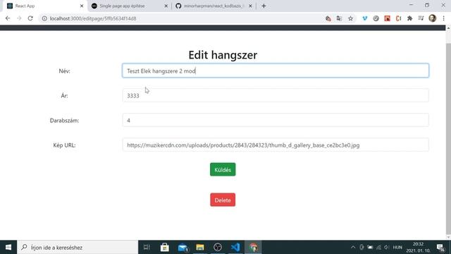 React Js – Kódbázis “Single page app építése” videó –Gyakorlás: Edit, Delete funkció смотреть онлайн