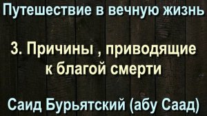 3. Причины , приводящие к благой смерти - Саид Бурятский (абу Саад) Путешествие в вечную жизнь