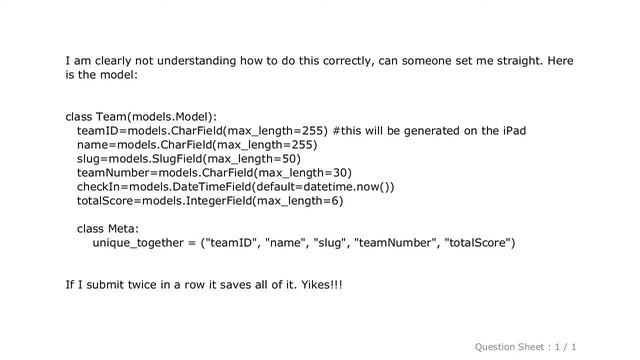 Django : Django unique_together not preventing duplicates смотреть онлайн