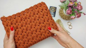 Видео Мастер-класс Цветочный узор Вязаная крючком сумка