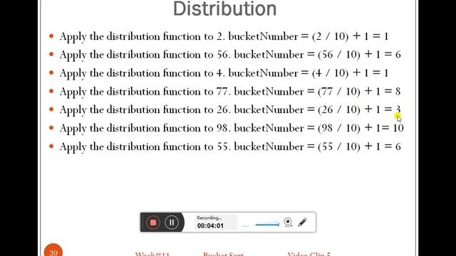 Analysis of Algorithm (WEEK#11, PART#5) Bucket Sort Example смотреть онлайн