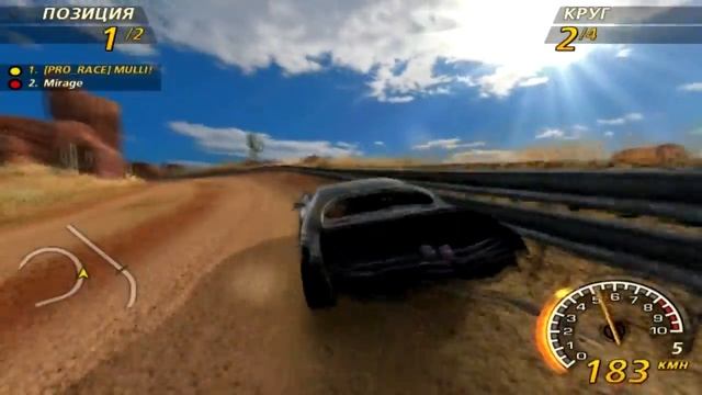FlatOut 2. Desert Oil Field, Bullet GT, 2x nitro - 44.97 смотреть онлайн