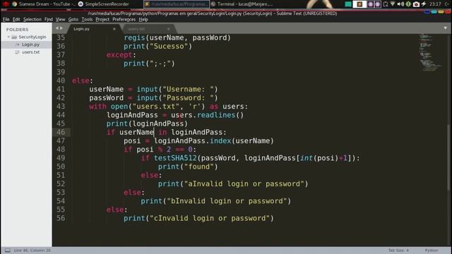 [PYTHON] [SPEEDCODE] SecurityLogin (Creating a login system with hashing) смотреть онлайн