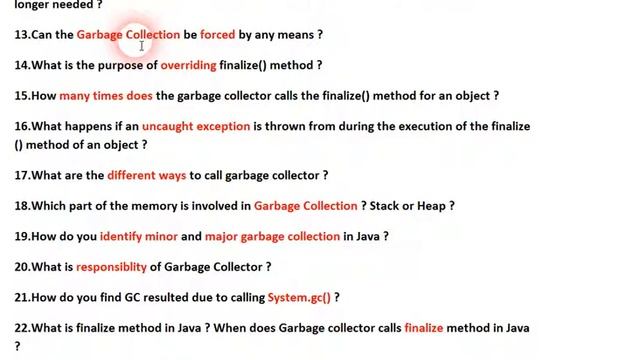 CORE JAVA GARBAGE COLLECTION INTERVIEW QUESTIONS смотреть онлайн
