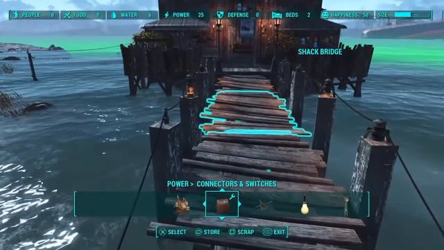 Fallout 4 - DIY Lamplit Rope Bridge! смотреть онлайн