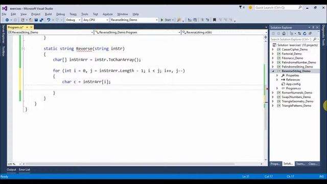 reverse string in c# смотреть онлайн