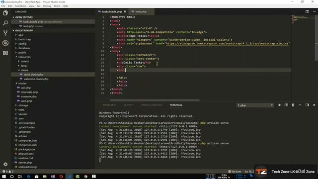 Laravel Sinhalen Tutorial 09-Create Interface Using Bootstrap of First App смотреть онлайн