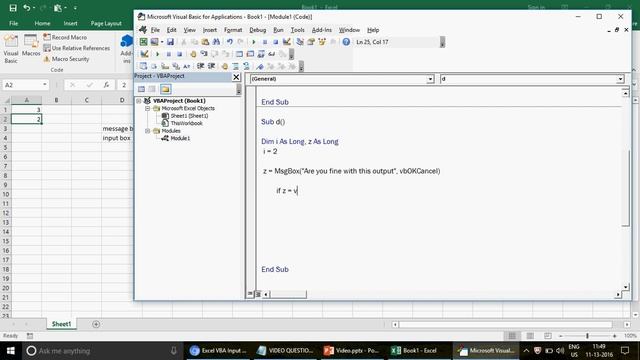 Learn Excel - Video 263 - VBA - Input and Message Box - Basic Level смотреть онлайн