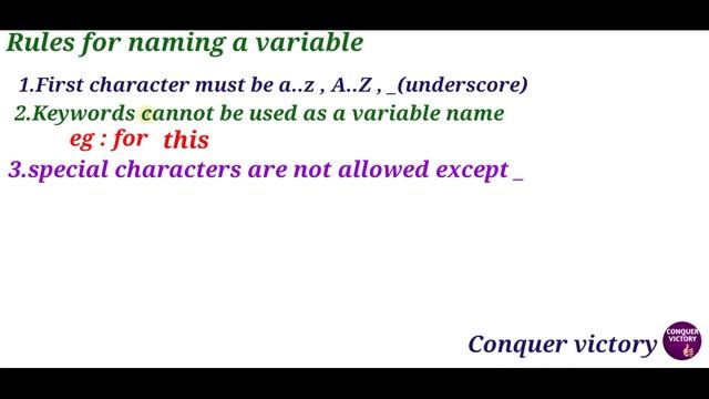 # 6 Rules for naming a variable in C Programming in Tamil | Conquer victory | C programming series смотреть онлайн