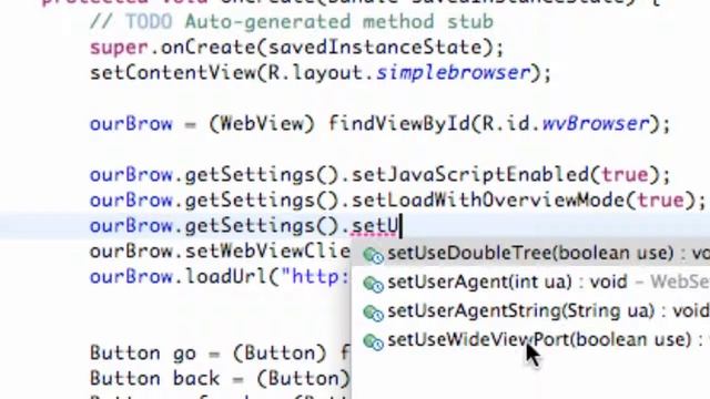 Android Developing Applications Tutorial 92 WebView Settings смотреть онлайн