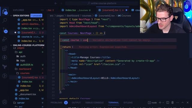 Working on the Course Platform full stack app (t3 stack, mantine, prisma, typescript) смотреть онлайн